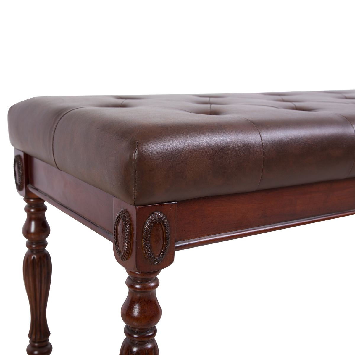 American Solid Wood High Elastic Shoe Changing Stool(Brown)