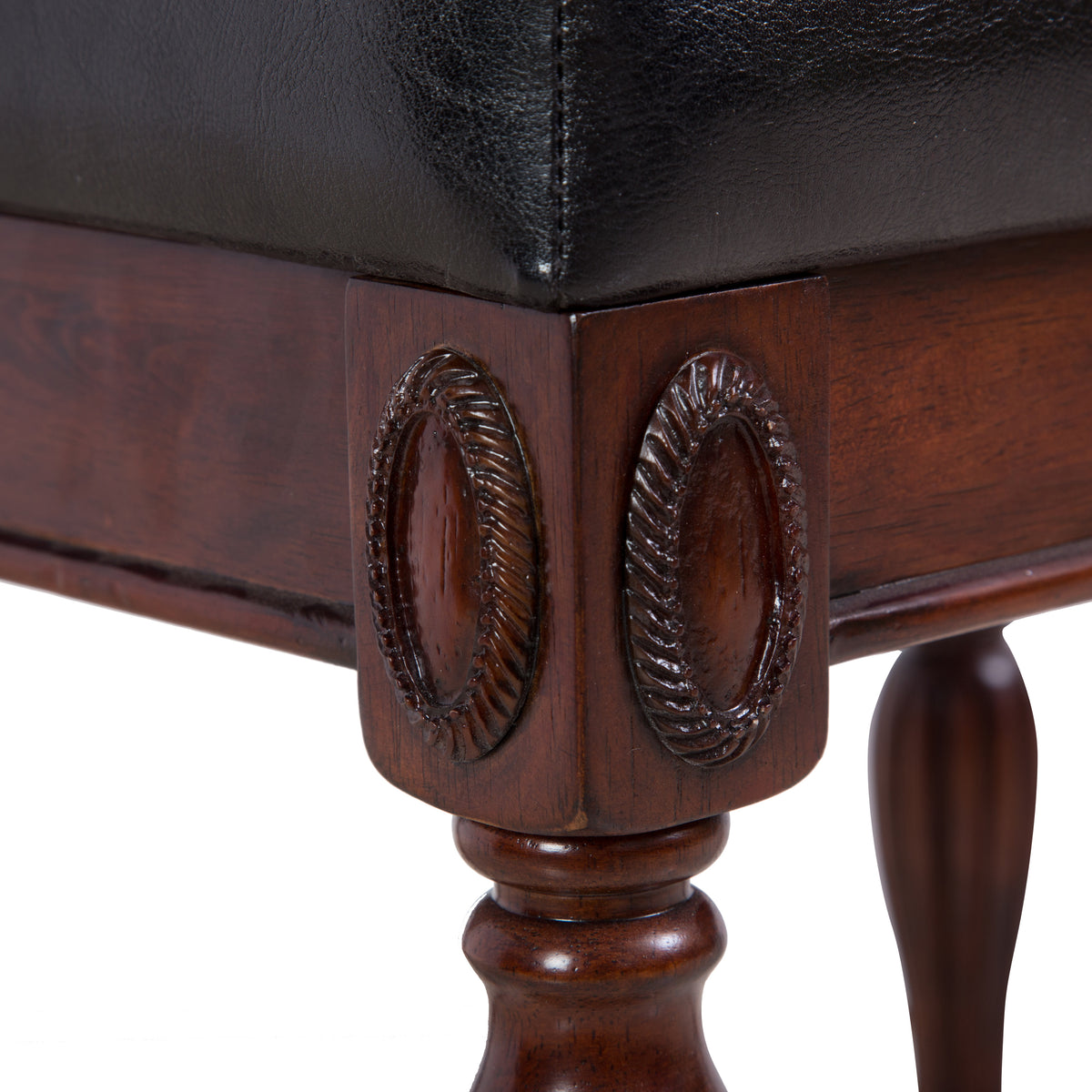 American Solid Wood High Elastic Shoe Changing Stool(Black)