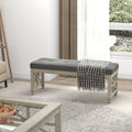 American Solid Wood High Elastic Shoe Changing Stool(Dark Grey)