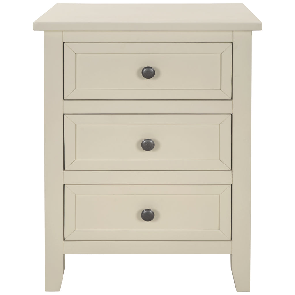 U_STYLE 3-Drawer End Table Storage Wood Cabinet  ，Solid wood frame