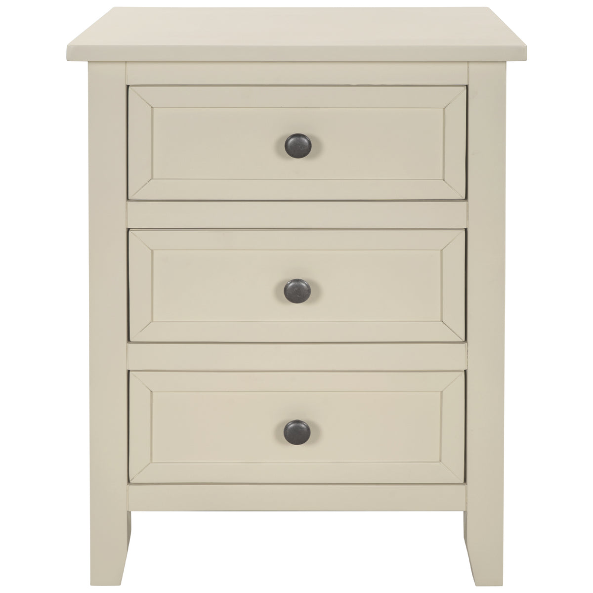 U_STYLE 3-Drawer End Table Storage Wood Cabinet  ，Solid wood frame