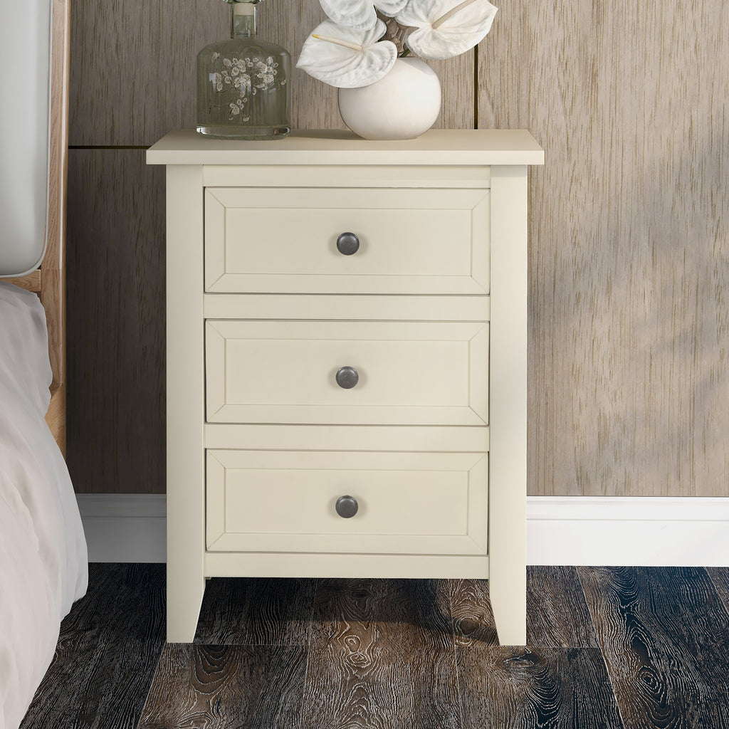 U_STYLE 3-Drawer End Table Storage Wood Cabinet  ，Solid wood frame