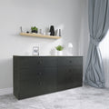 Chest of Drawers Wood Storage Cabinet with 6 Drawers-Black