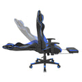 Gaming Chair with Swivel &amp; Lumbar Support, Blue &amp; Black
