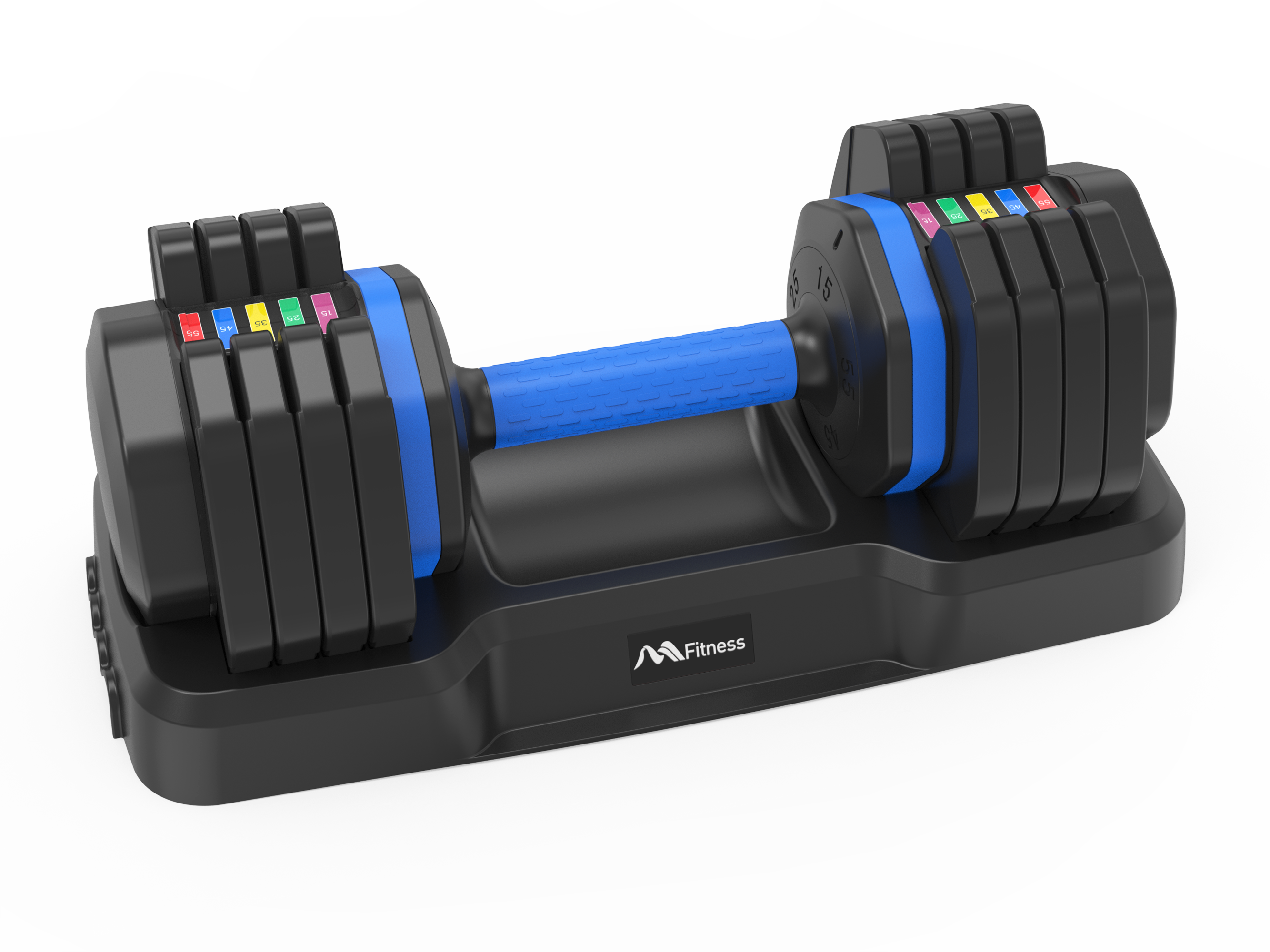 Adjustable Dumbell - 55lb Single Dumbbell with Anti-Slip Handle, Fast Adjust Weight by Turning Handle with Tray, Exercise Fitness Dumbbell Suitable for Full Body Workout