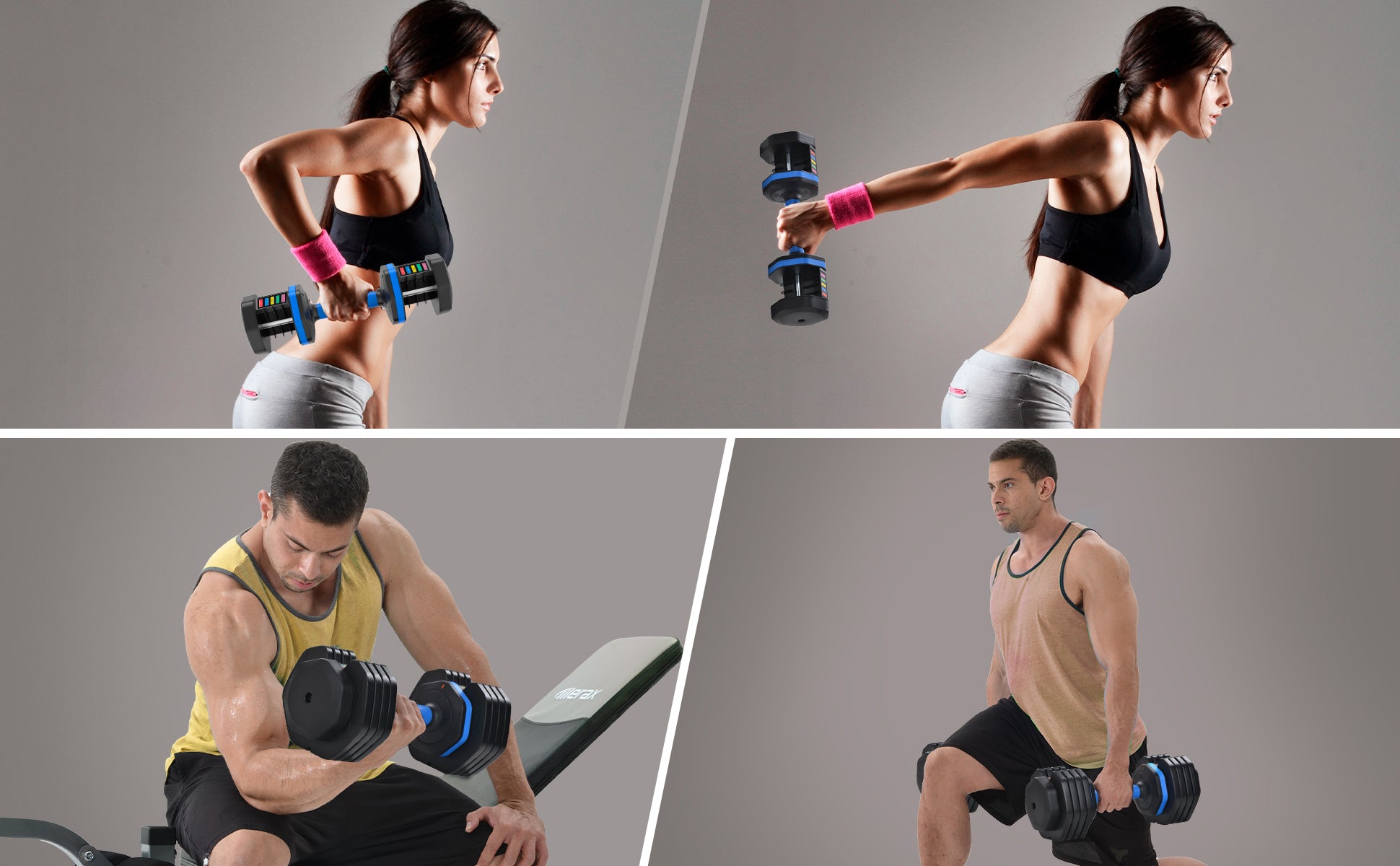 Adjustable Dumbell - 55lb Single Dumbbell with Anti-Slip Handle, Fast Adjust Weight by Turning Handle with Tray, Exercise Fitness Dumbbell Suitable for Full Body Workout