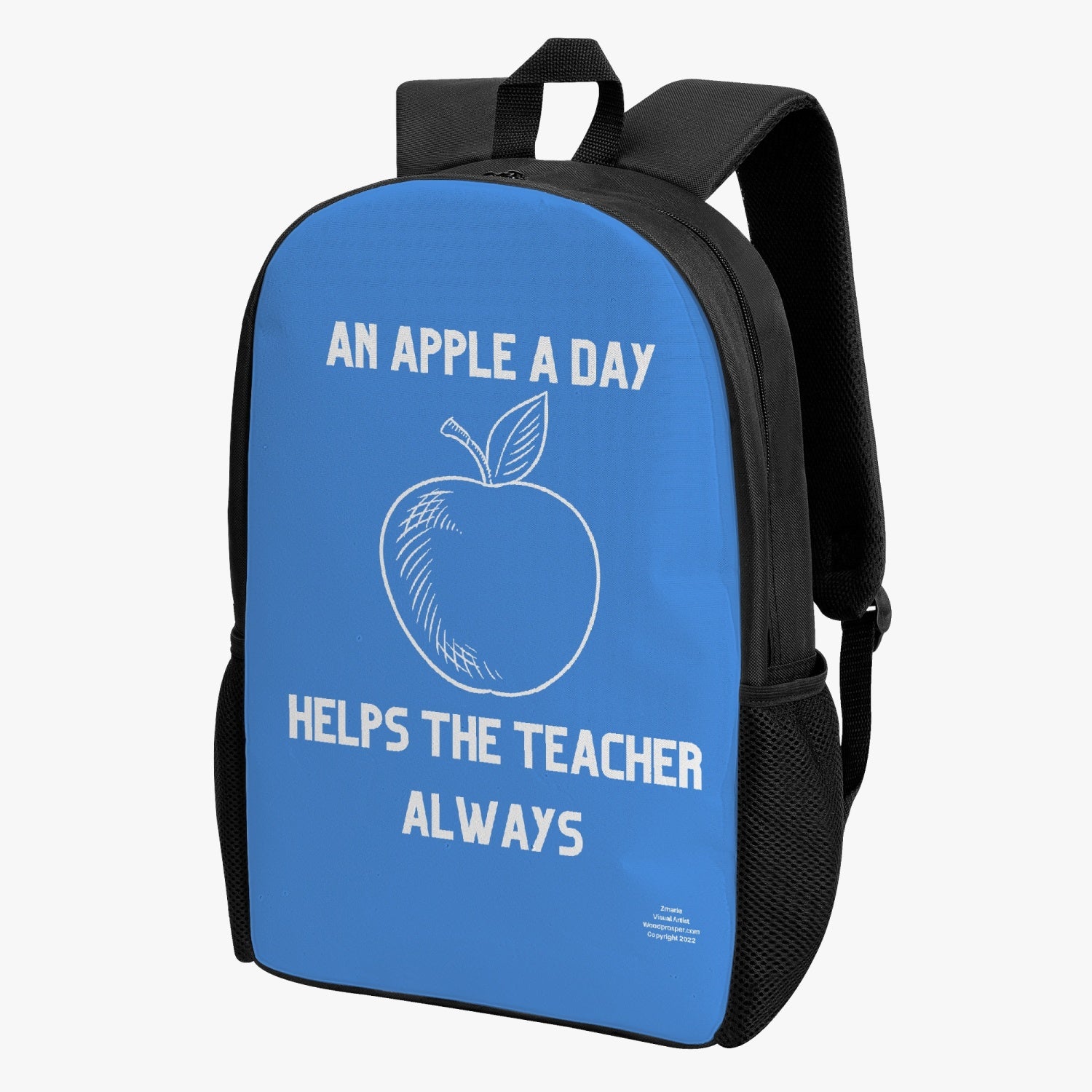An Apple A Day Kid's School Backpack (Blue)
