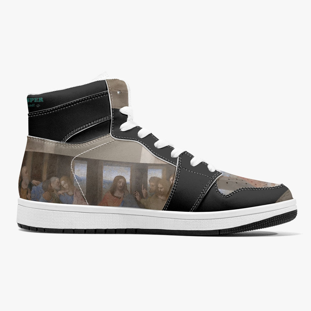 209. Custom Designed The Last Supper High-Top Leather Sneakers - White / Black