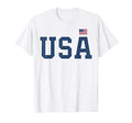 USA T Shirt Women Men Patriotic American Flag 4th of July T-Shirt