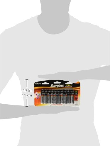 Energizer AA Batteries (20 Count), Double A Max Alkaline Battery