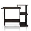 Efficient Home Laptop Notebook Computer Desk, Square Side Shelves, Espresso/Black