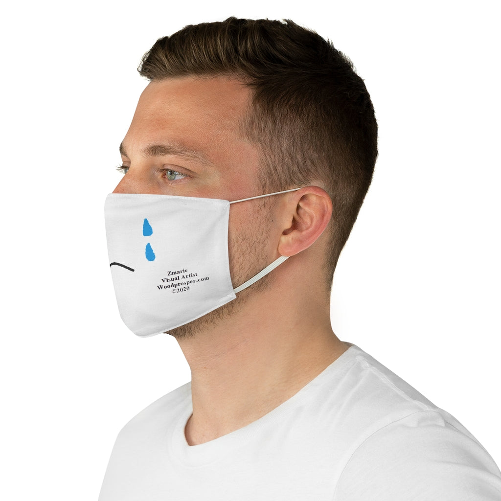 Emoji Mood Mask- Crying Fabric Face Mask