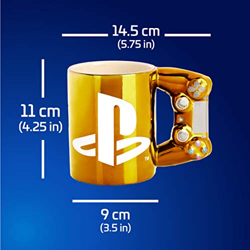 Playstation Gold Controller Coffee Mug, 11 oz, Officially Licensed Merchandise