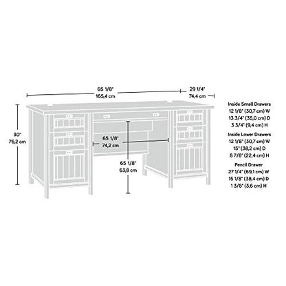 Executive Desk, L: 65.12" x W: 29.53" x H: 30.0", Coffee Oak