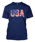 USA - Retro American Flag Stars & Stripes Men's T-Shirt (Navy, Large)