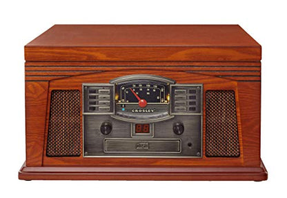 Crosley CR42D-PA Lancaster 3-Speed Turntable with Radio, CD/Cassette Player, Aux-in and Bluetooth, Paprika