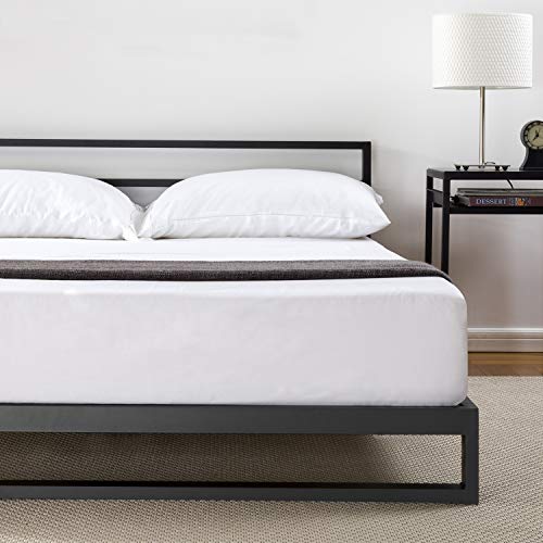 7 Inch Queen Platform Bed Frame with Headboard/Mattress Foundation/Box Spring Optional/Wood Slat Support, Queen & Ultima 10" Comfort Memory Foam Mattress