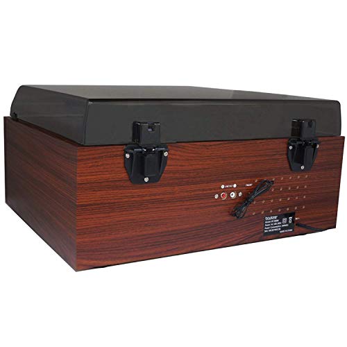 Boytone BT-38SM Bluetooth Classic Turntable Record Player System, AM/FM Radio, CD / Cassette Player, 2 Built-in Stereo Speakers, Record from Vinyl, Radio, and Cassette to MP3, SD Slot, USB, AUX.