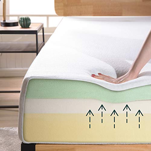 7 Inch Queen Platform Bed Frame with Headboard/Mattress Foundation/Box Spring Optional/Wood Slat Support, Queen & Ultima 10" Comfort Memory Foam Mattress