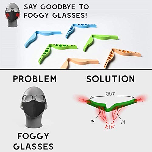 No Foggy Glasses Accessory- Prevent Eye Glasses from Fogging, Anti Fog Silicone Nose Bridge