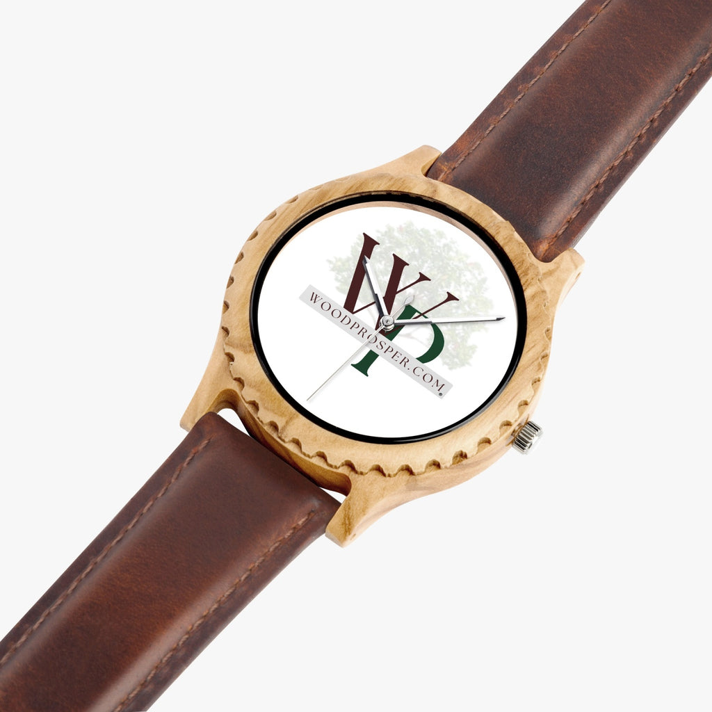 Wood Prosper Italian Olive Lumber Wooden Watch - Leather Strap
