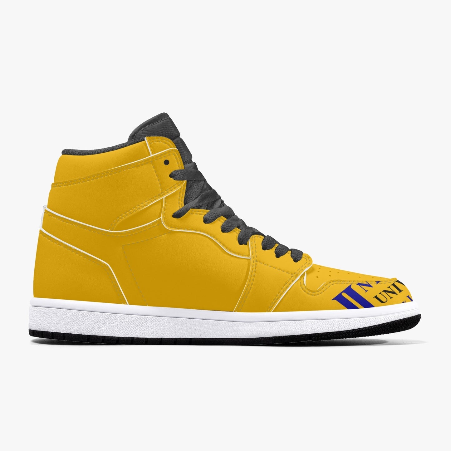 352. Interfaith University New Black High-Top Leather Sneakers