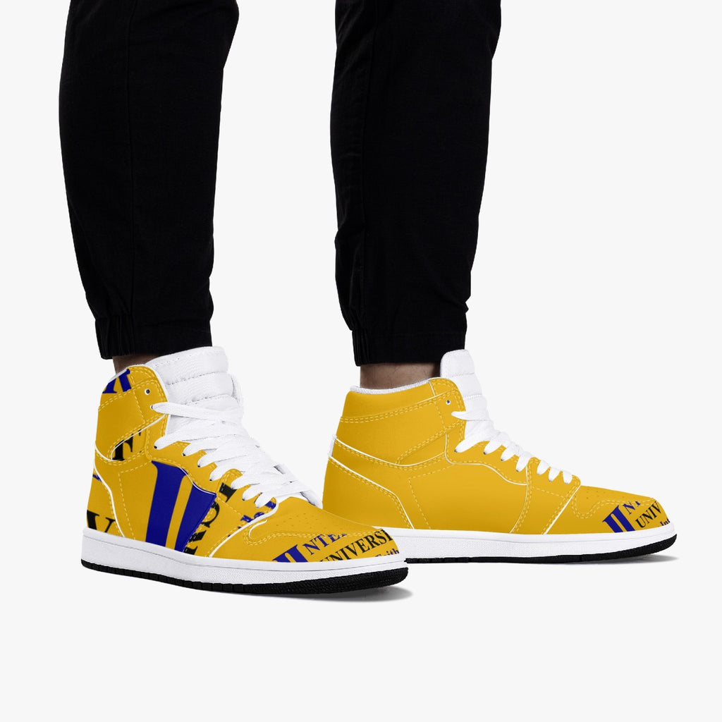 352. Interfaith University New Black High-Top Leather Sneakers