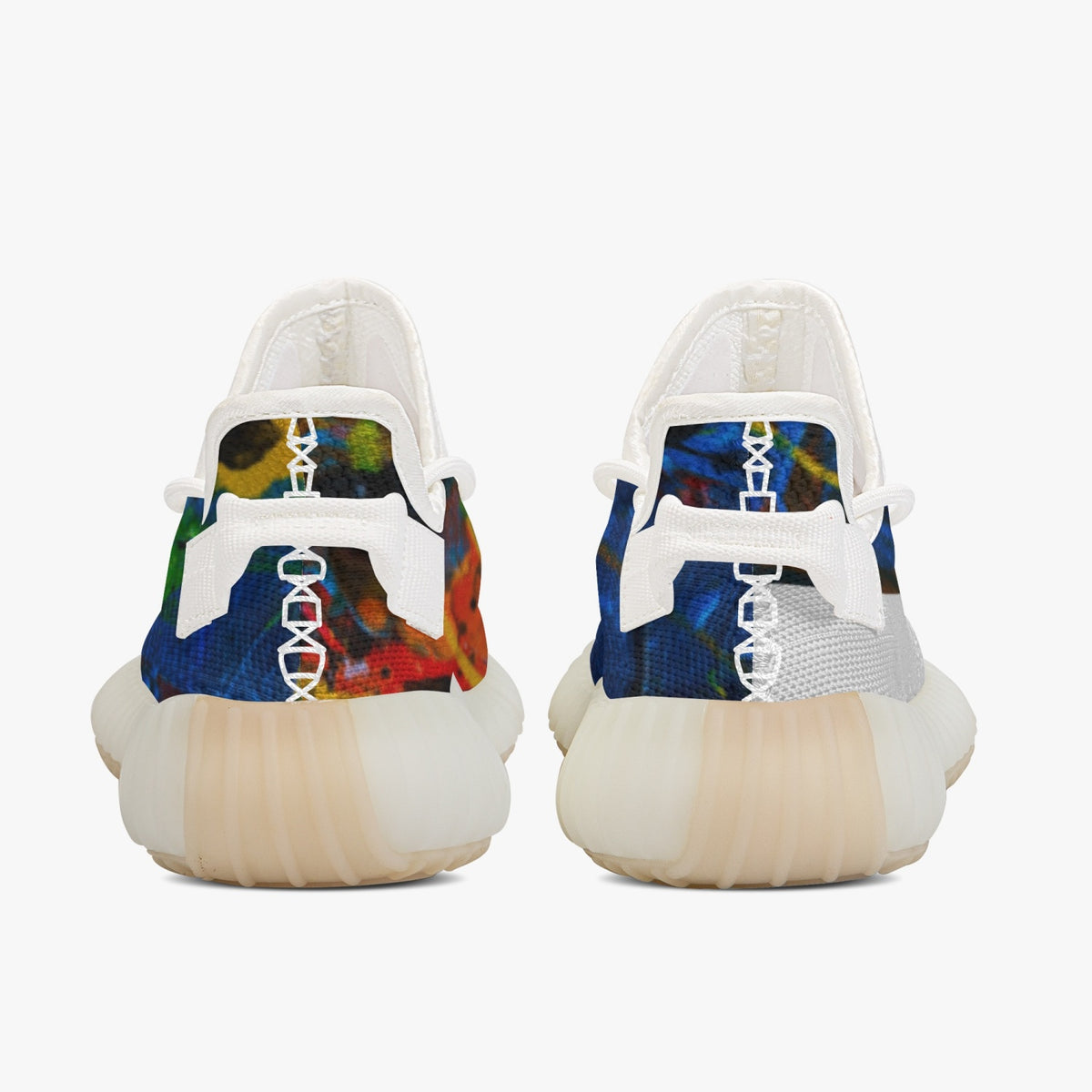 322. Wood Prosper Paint Splatter Adult Unisex Mesh Knit Sneakers - White
