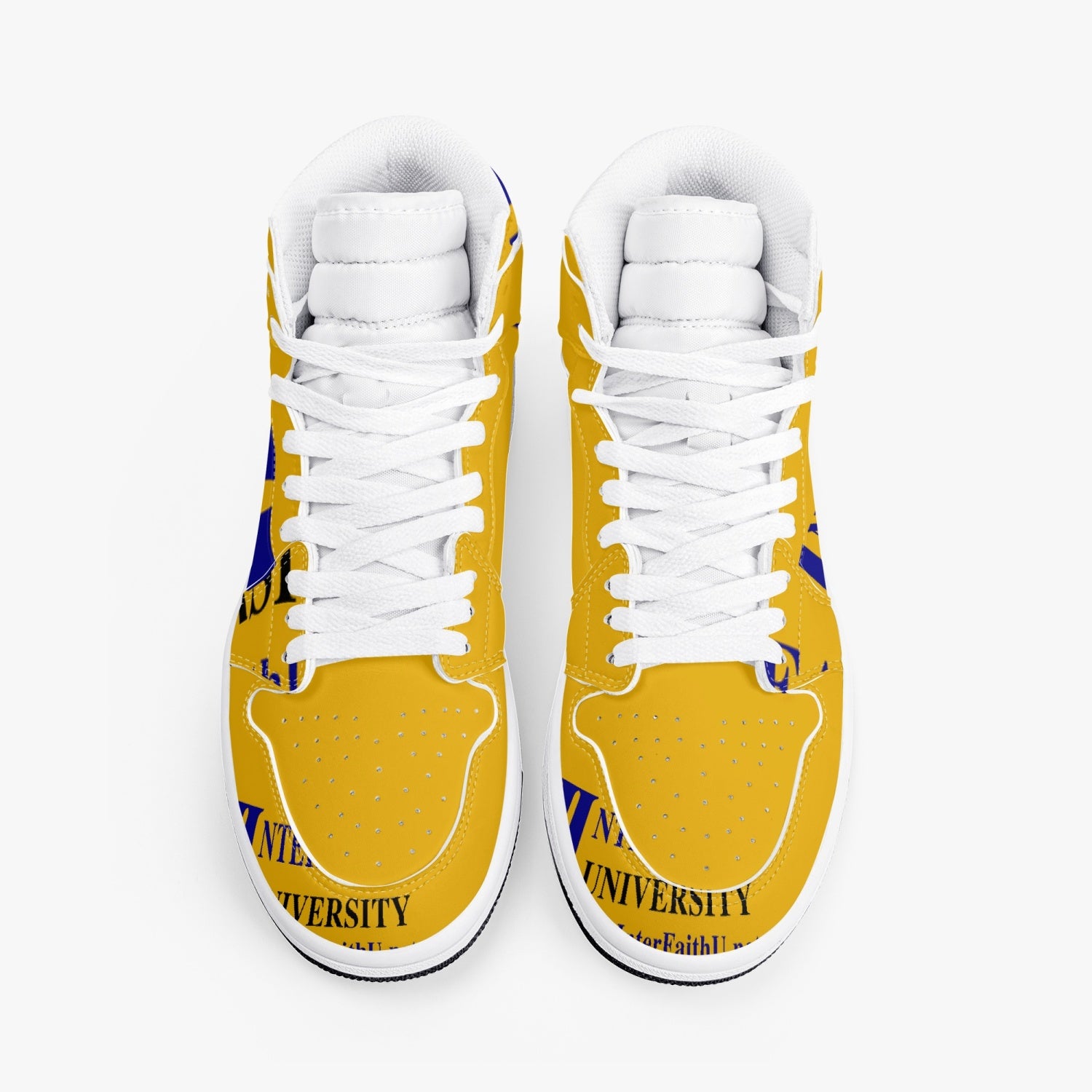 352. Interfaith University New Black High-Top Leather Sneakers