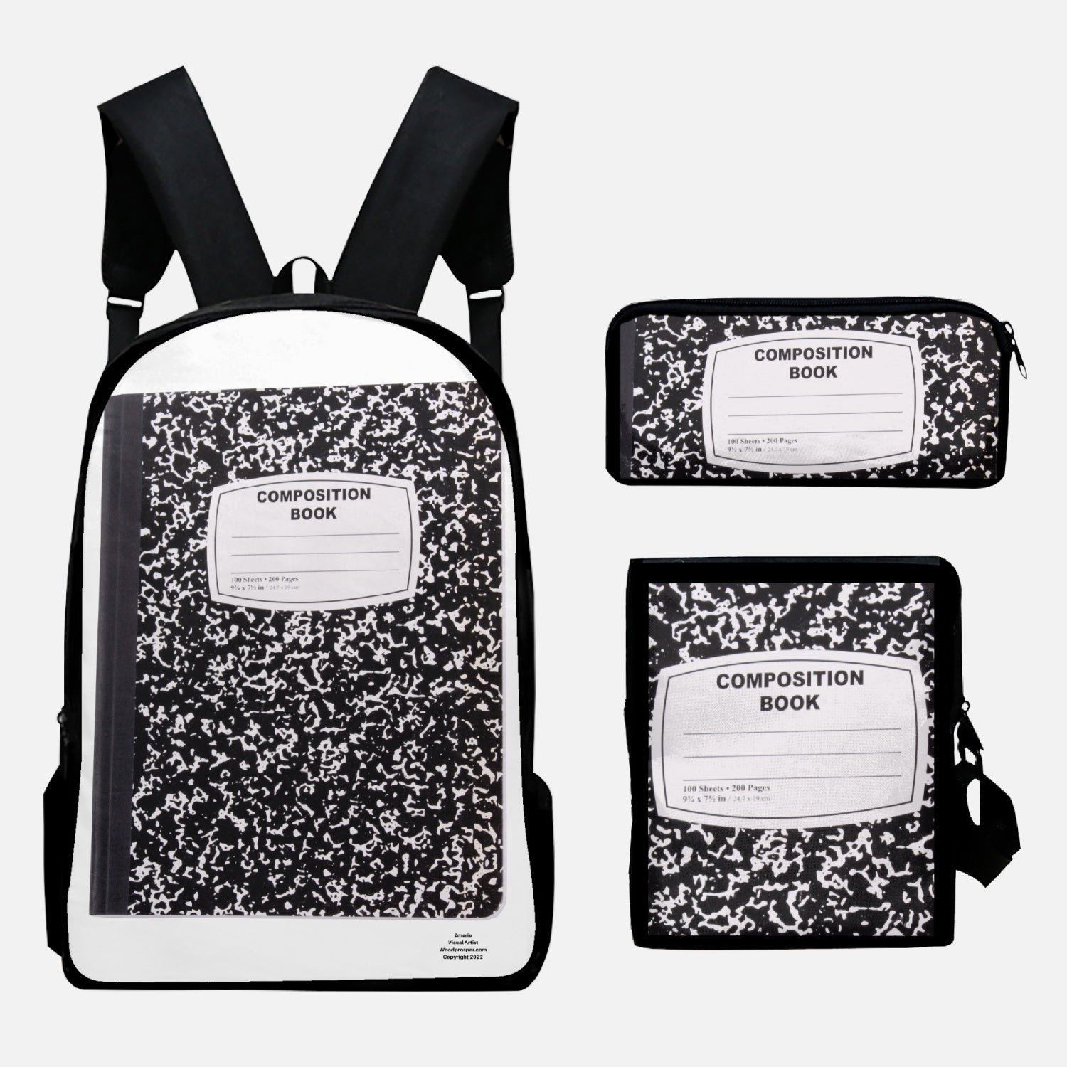 Composition Notebook Bookbag Set (3pcs)