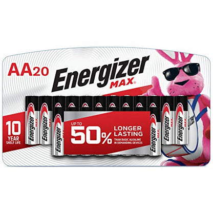 Energizer AA Batteries (20 Count), Double A Max Alkaline Battery