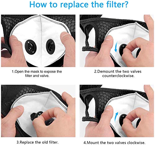 Breathable Carbon Dust-Proof Mask Filters, Set of 20 Fit for Most Sports Cycling Masks