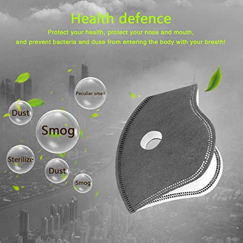 Breathable Carbon Dust-Proof Mask Filters, Set of 20 Fit for Most Sports Cycling Masks