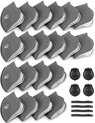 Breathable Carbon Dust-Proof Mask Filters, Set of 20 Fit for Most Sports Cycling Masks