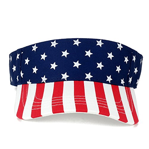American USA Flags Stars and Stripes Patriotic Twill Cotton Visor - Flag