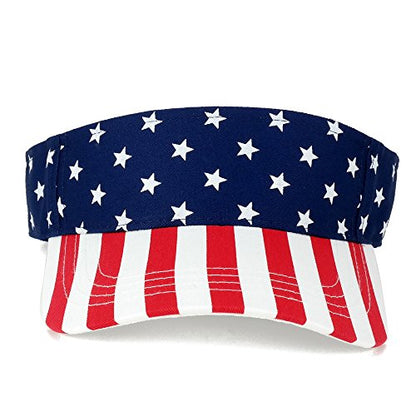 American USA Flags Stars and Stripes Patriotic Twill Cotton Visor - Flag