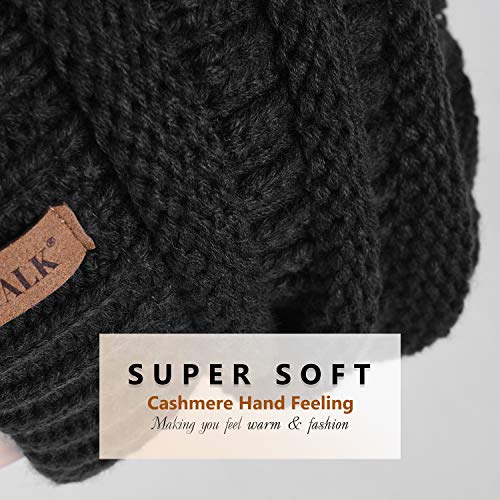 FURTALK Womens Winter Knit Slouchy Beanie Hat Warm Skull Ski Cap Faux Fur Pom Pom Hats for Women