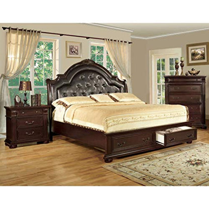Furniture of America Lauretta English Style Brown Cherry Platform Bed-Queen