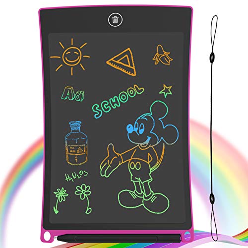 GUYUCOM 8.5-Inch LCD Writing Tablet Colorful Screen Doodle Board Electronic Digital Drawing Pad with Lock Button for Kids or Adults (Pink)