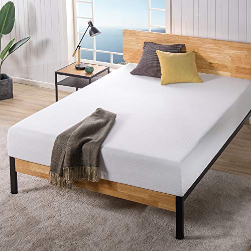 7 Inch Queen Platform Bed Frame with Headboard/Mattress Foundation/Box Spring Optional/Wood Slat Support, Queen & Ultima 10" Comfort Memory Foam Mattress