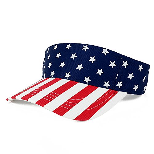 American USA Flags Stars and Stripes Patriotic Twill Cotton Visor - Flag