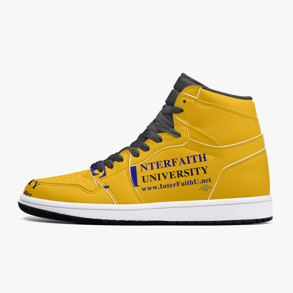 352. Interfaith University New Black High-Top Leather Sneakers