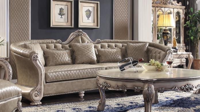 Dresden Sofa, Vintage Bone White & PU 58170