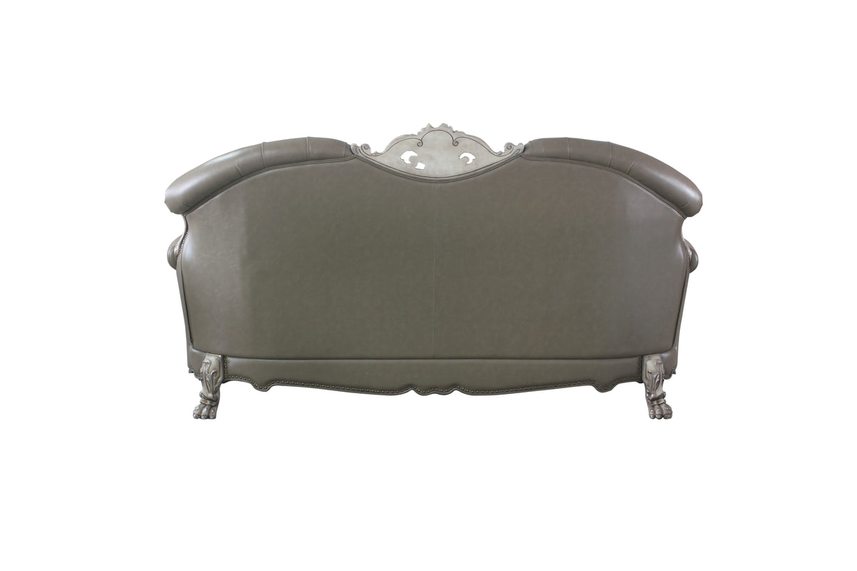 Dresden Sofa w/5 Pillows, Vintage Bone White & PU 58175