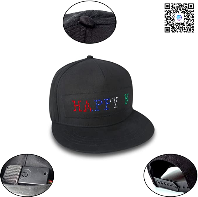 LED Hat with Bluetooth, Programmable LED Cap, Mobile APP Control