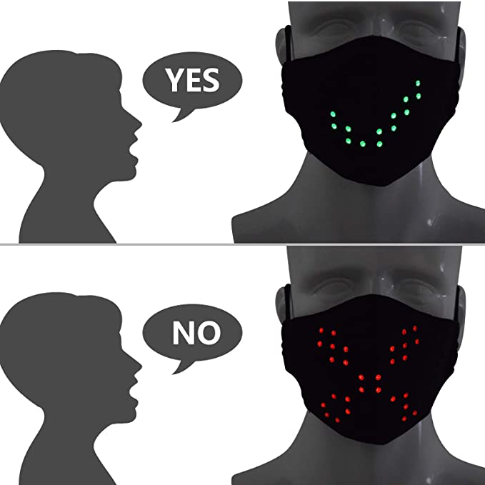 LED Voice Recognition Mask USB Rechargeable