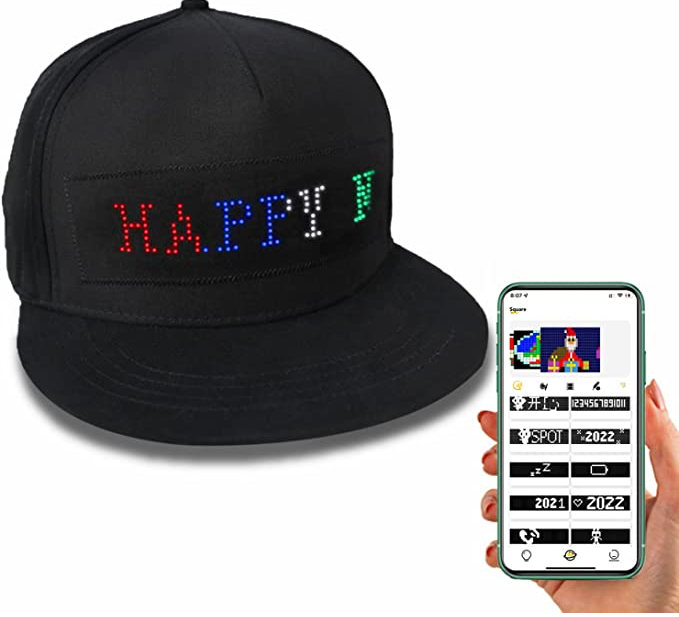 LED Hat with Bluetooth, Programmable LED Cap, Mobile APP Control