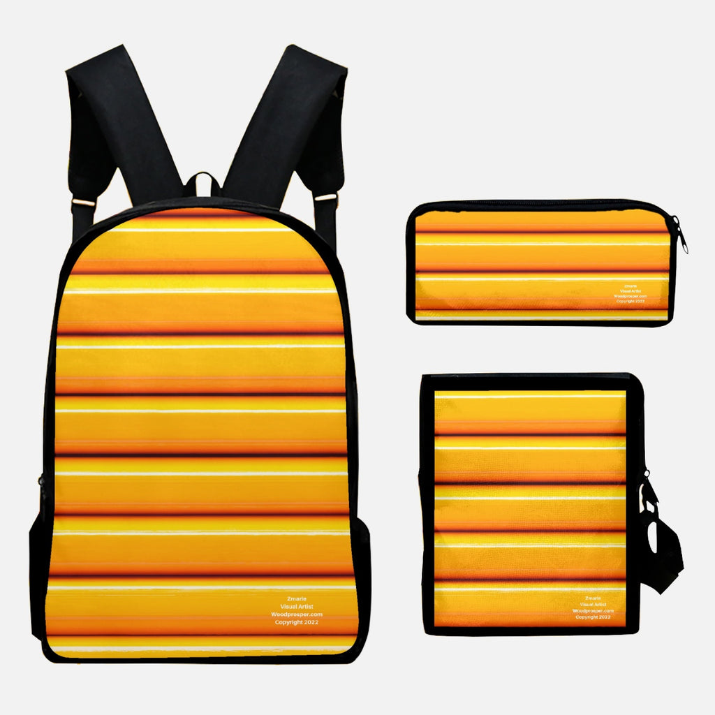 Pencil Design Bookbag Set (3pcs)