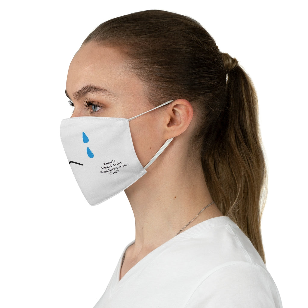 Emoji Mood Mask- Crying Fabric Face Mask