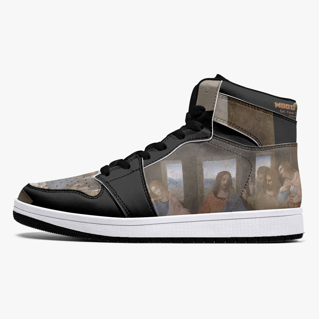 209. Custom Designed The Last Supper High-Top Leather Sneakers - White / Black